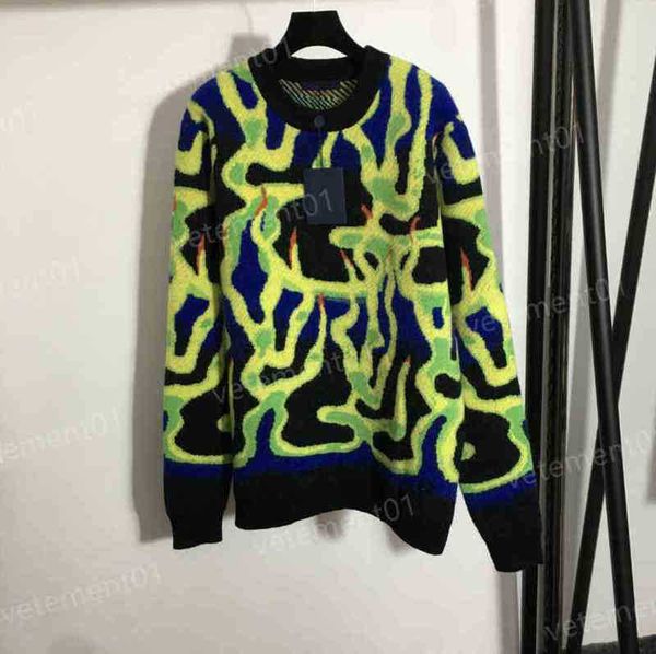 

luxury womens sweaters yellow and blue colorblock mohair crew neck long sleeve pullover knit sweater fashion designer women sweater 0912, White;black