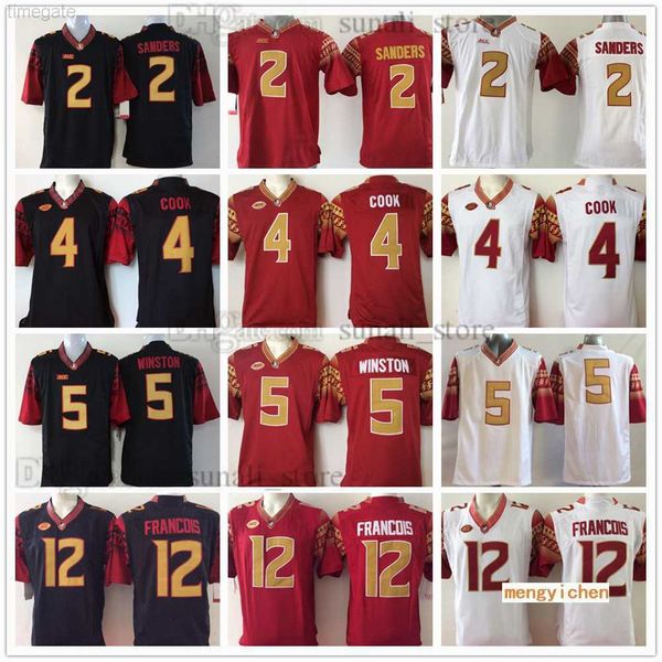 

american college football wear florida ncaa state 2 deion sanders jerseys 3 derwin james 4 dalvin cook 5 jameis winston 12 deondre francois, Black