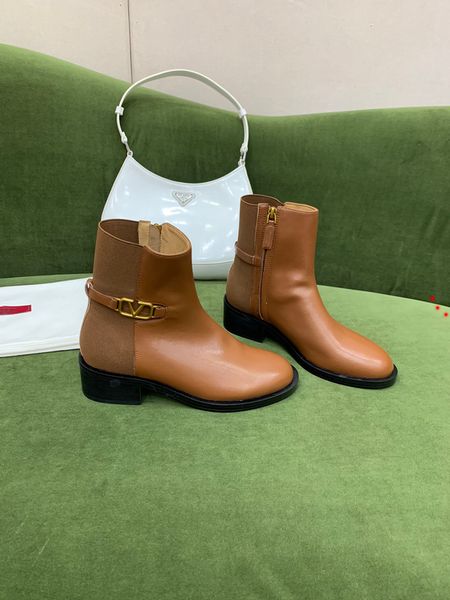 

2023 star trail ankle boot luxury womens designer chunky heel boots lace up martin boots ladys fashion winter booties with box -e006, Black