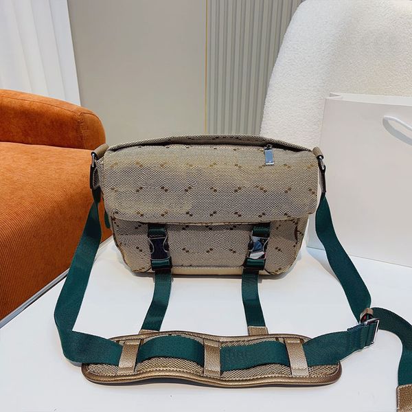 

crossbody bag canvas leather shoulder bags postmans handbags purse classic letter prints weave strap flap buckle tote handbag