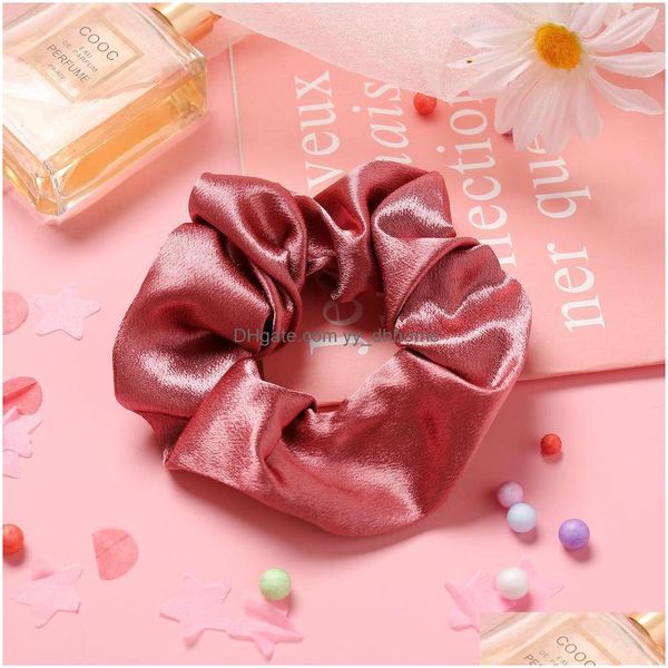 

pony tails holder 50pcs lady girl hair scrunchy ring elastic bands large intestine sports dance scrunchie soft hairband drop deliver dhk1o, Golden;silver