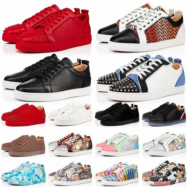 

low mens loafers shoes for men women sneakers luxurys designer genuine leather cut spikes luxury platform vintage trainers casual shoe 37ja#, Black
