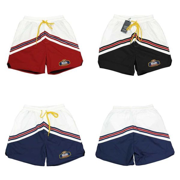 

men's shorts patchwork shorts men women 1 1 mesh drawstring short striped patchwork badge embroidery breeches t221129 t221129, White;black