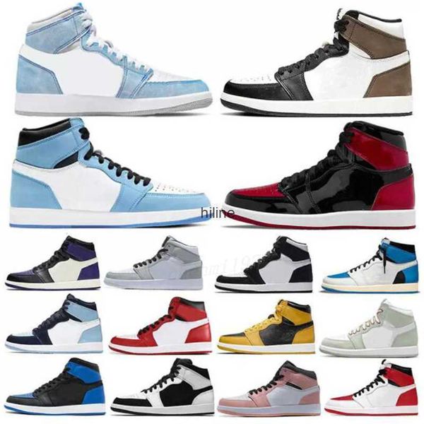 

custom 1 1s mens basketball shoes dark marina blue mocha patent bred brotherhood silver toe black white rust pink mid light smoke grey