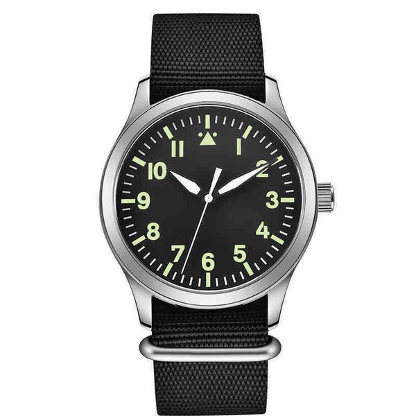 

luxury pilot watch for men prx watch igh7 military mens wristwatches miyota 42mm belt hanical, Slivery;black