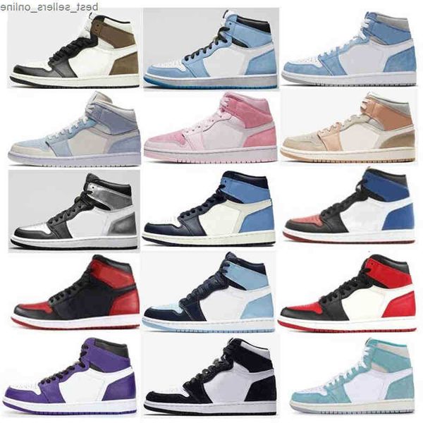 

1 university blue hyper royal twist chicago basketball shoes men 1s mid milan digital pink sail light unc patent 3 bred toe court, Black
