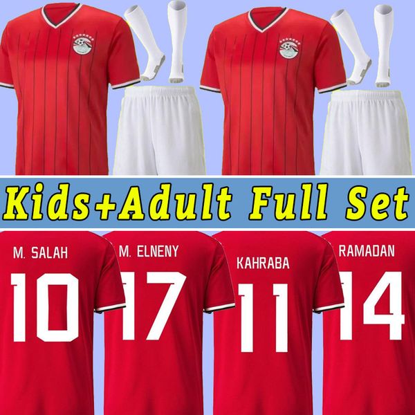 

2022 2023 egypt soccer jerseys kahraba mens 22 23 national team home red away white m.salah ramadan kahraba elneny trezeguet football shirt, Black;yellow