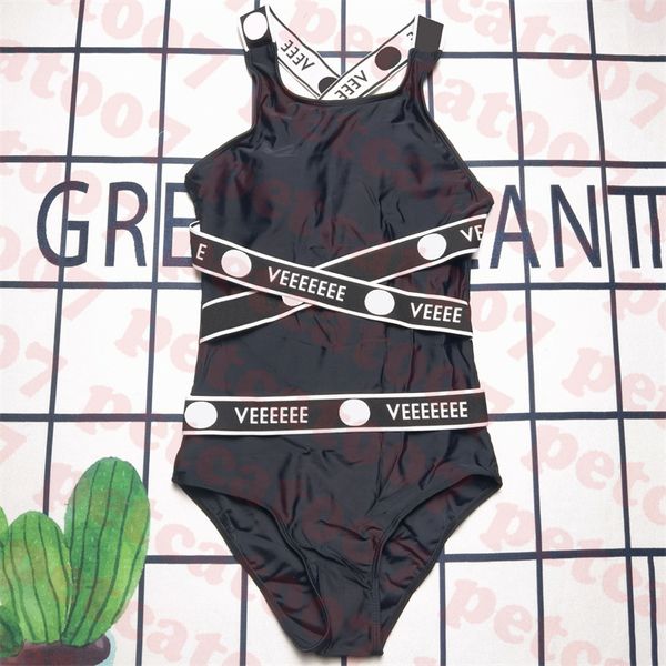 

designer logo swimsuit womens black bikini classic sling swimwear ladies one piece swimsuits