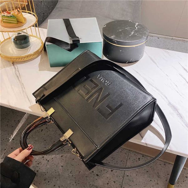 

design bag factory wholesale and retail wang hong lin same tote bag letter one shoulder h women's large capacity autumn winter fashion