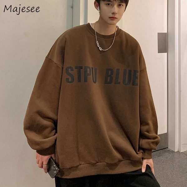 

men's hoodies sweatshirts men crewneck retro handsome american stylish streetwear teens clothing japanese college m 5xl leisure 221129, Black