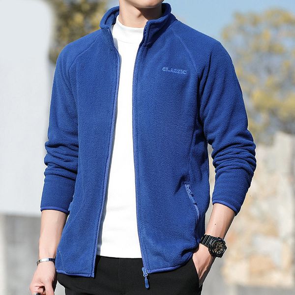 

men's jackets autumn 5 colors fleece jacket outdoor sportswear winter coats stand collar solid color male clothes streetwear 221130, Black;brown