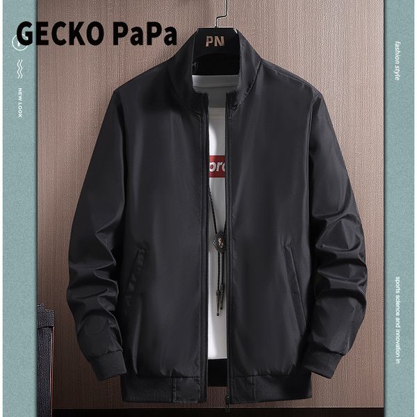 

mens jackets spring autumn bomber jacket slim stand collar men windbreaker solid fashion male baseball coats chaquetas hombre 221129, Black;brown