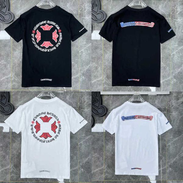 

luxury women's fashion t shirt brand tees men women sanskrit letter couple t-shirt sweatshirt horseshoe flower short sleeve polos cros, White