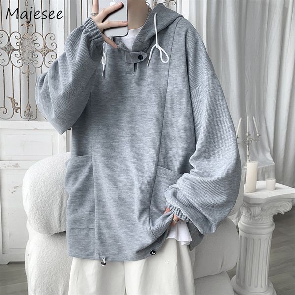 

men's hoodies sweatshirts men hooded clothing sudaderas teens minimalist handsome design personal chic cool korean fashion baggy hip ho, Black
