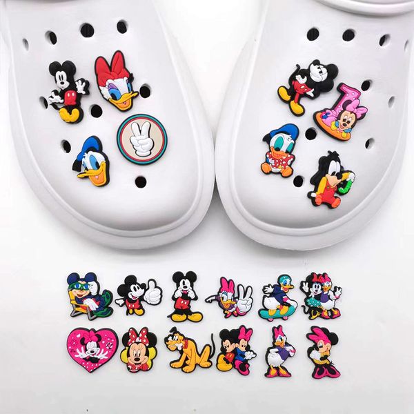 

anime charms bow wholesale childhood memories mouse duck friends funny gift cartoon charms shoe accessories pvc decoration buckle soft rubbe, Blue