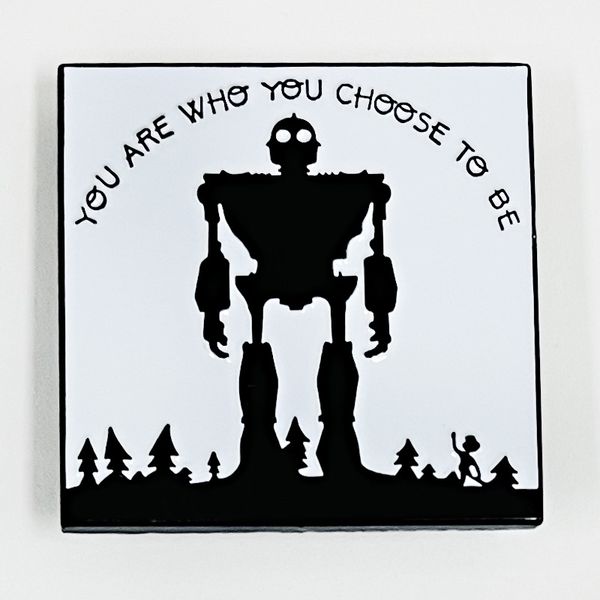 

you are who you choose to be brooch pin science fiction animation steel giant brooch metal badge, Blue