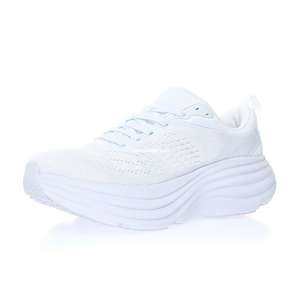 

hoka one bondi 8 triple white running shoes for men sports shoe women sneakers mens trainers womens trekking 1127952-wwh