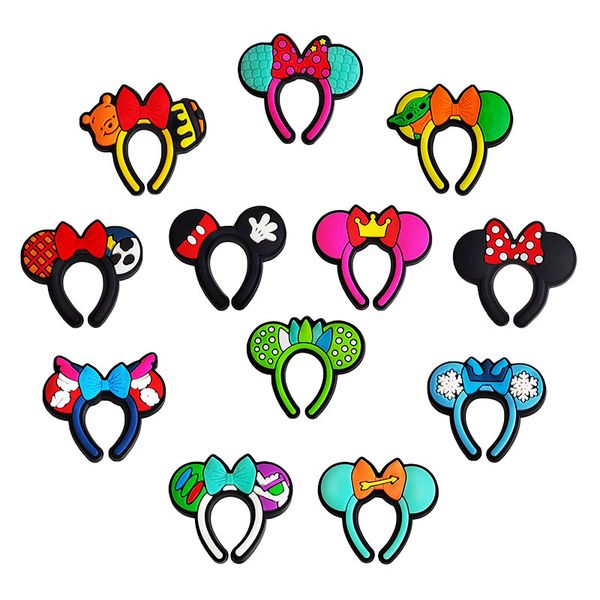 

anime charms wholesale childhood memories mouse ears headband funny gift cartoon charms shoe accessories pvc decoration buckle soft rubber c, Blue