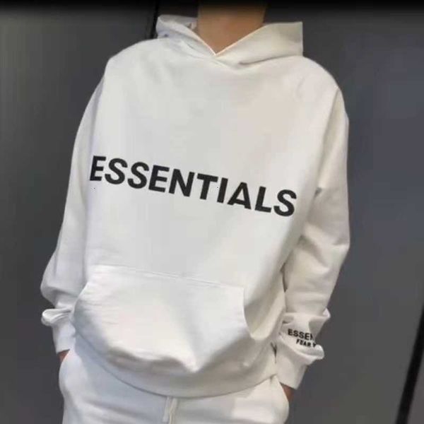 

hoodies hweatshirts meichao fog multi thread essentials20fw letter terry hoodie men's and women's long sleeve t-shirt backing, Black