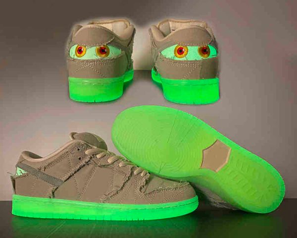 

shoes skateboard dunked halloween low mummy luminous casual runner sneakers