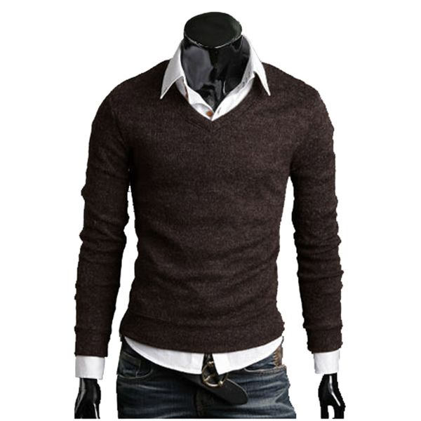 

mens sweaters arrival autumn knit thick plush wool vneck bottoming 4 size 6 colors 221130, White;black