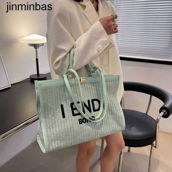 

tote bag factory wholesale and retail straw women's 2023 new trend fashion beach shoulder simple bag