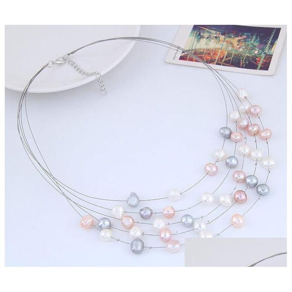 

beaded necklaces fashion jewelry womens pearls necklace ladys beads drop delivery necklaces pendants dheky, Silver