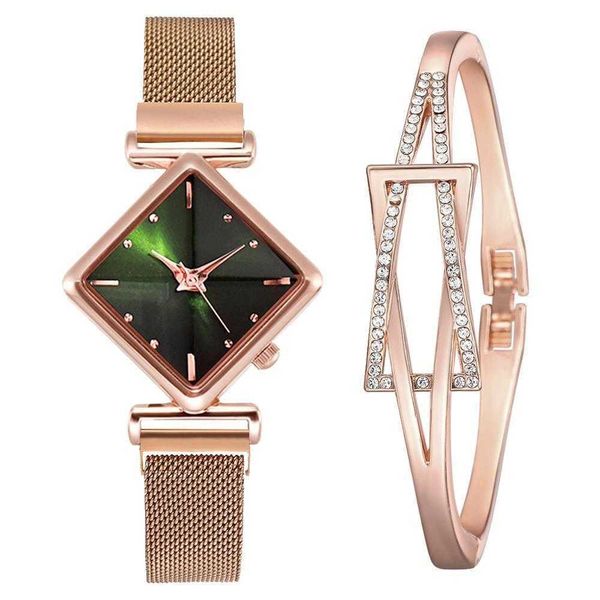 

watches simple women's watch 37mm quartz movement alloy dial strap diamond bracelet waterproof reinforced mirror combination 2-piece se, Silver