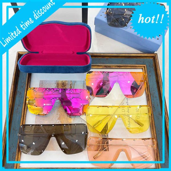 

luxury designer sunglasses g family one-piece lens fashion net red same personalized eye protection gg1245, White;black