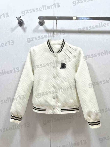 

designer womens jacket bur 22fw lettering logo patch embroidery jackets fashion autumn and winter jacket luxury womens clothing 2 colors, Black;brown