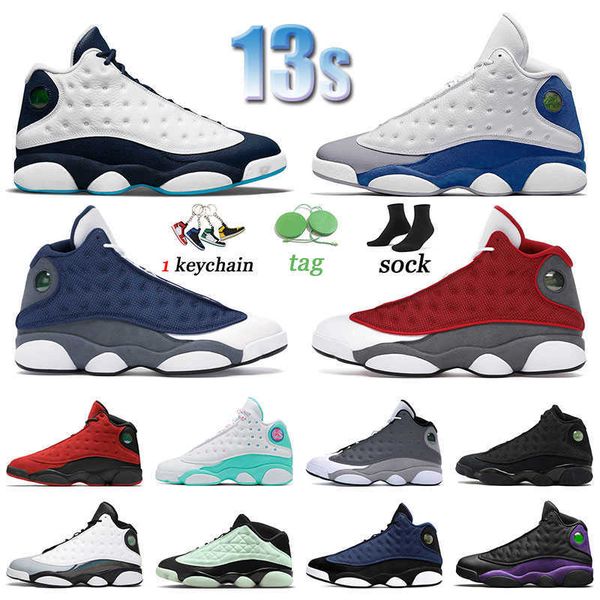 

basketball shoes sports 13s women sneakers red flint hyper royal barons alternate french blue big size us 13 jumpman 13 men trianers, Black
