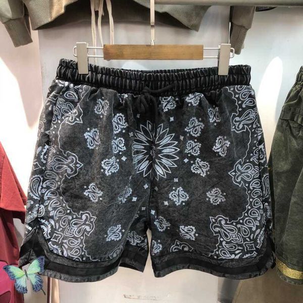 

men's shorts cashew flower print men's loose casual kapitla shorts trendy sports short pants t221129 t221129, White;black