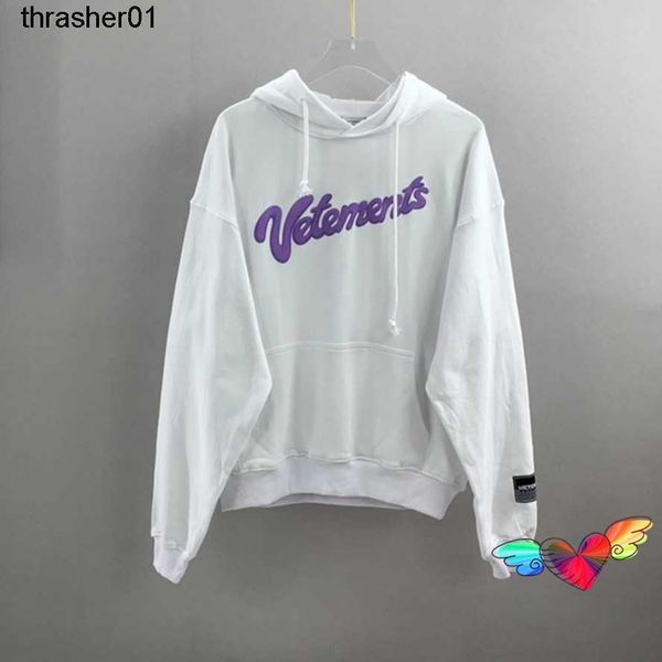 

men's hoodies sweatshirts designer vtm men women purple foam printing streetwear pullovers hoodie, Black
