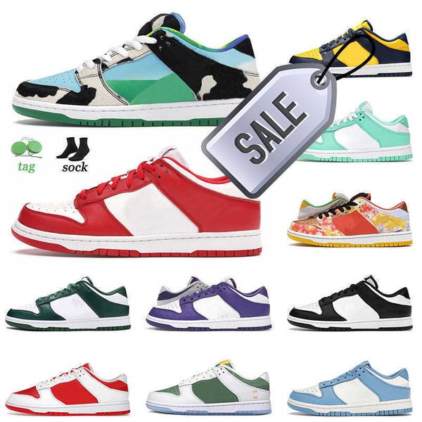 

2022 casual shoes chunky university red mens womens michigan green glow low trainers sneakers, Black