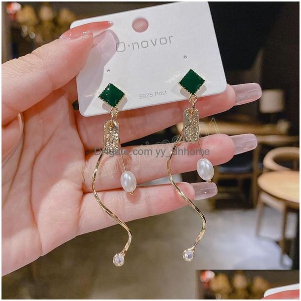 

dangle chandelier vintage spiral pearl tassel earrings for women korean fashion jewelry temperament daily dangle party gift drop de dhxk6, Silver
