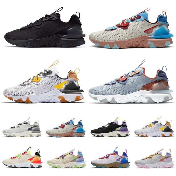 

women men running shoes react vision honeycomb triple black white iridescent pn dust mens trainers sport woman sneakers