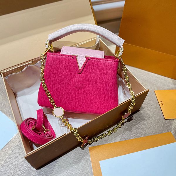 

designer bags crossbody tote bag woman capu chain bags luxury handbags fashion small cover flaps lady purse real leather letter 5a
