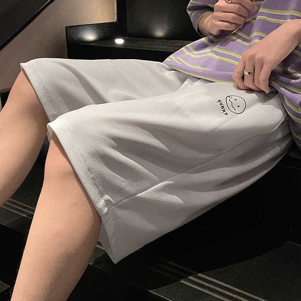 

men's shorts men summer casual shorts for 2021 korean fashion clothes teen straight leg beach sweatshort harajuku streetwear basketball, White;black