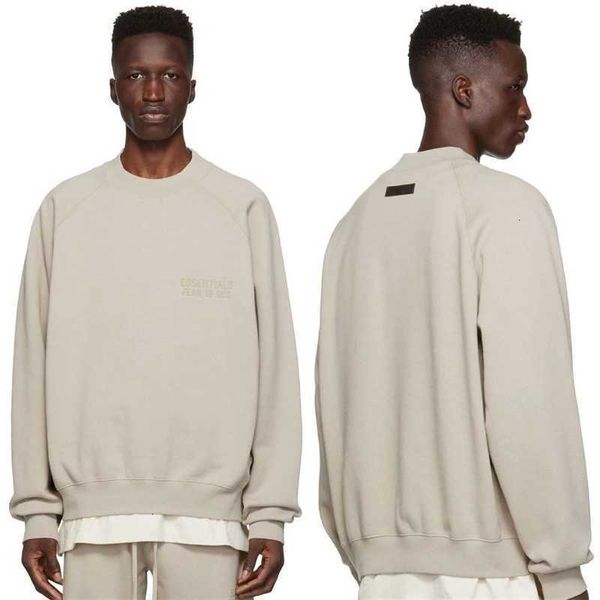 

hoodies hweatshirts high end original essentials sweater round neck fashion brand loose fog high street plush thickened top, Black