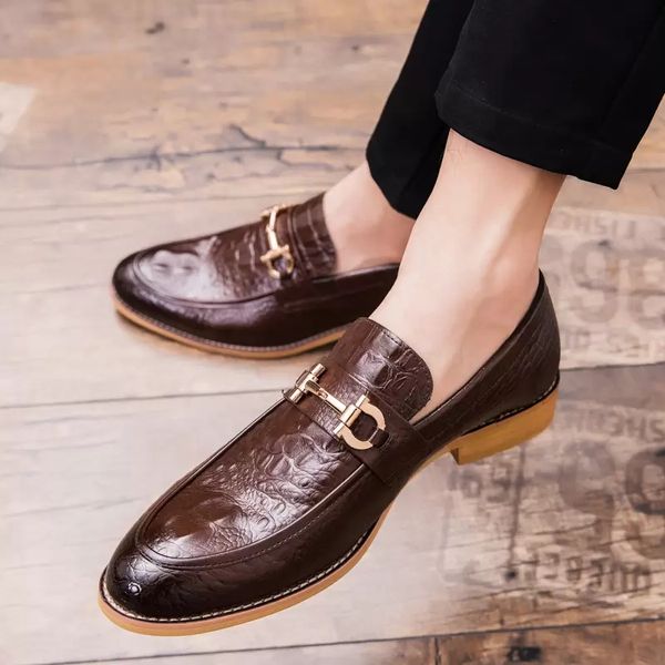 

plus size 38-47 elegant men's shoes italian shoes business oxford fashion office brown, Black