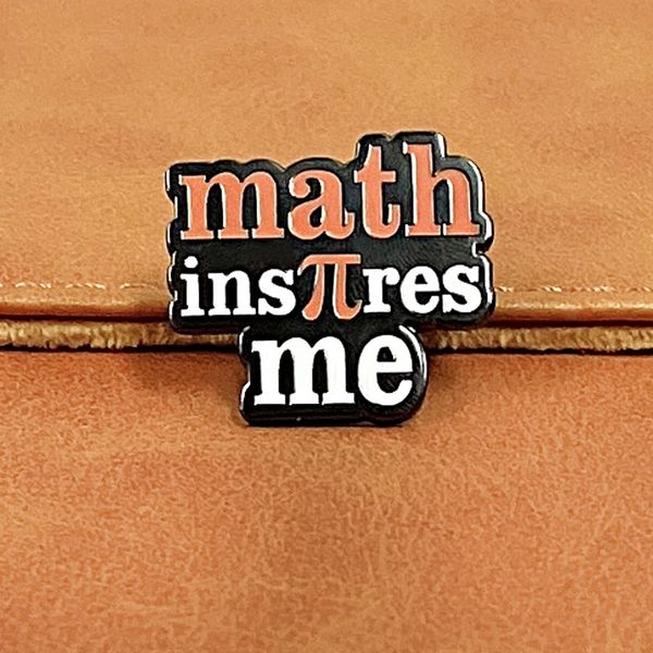 

maths inspires me pin metal badge brooch funny science student gift, Blue