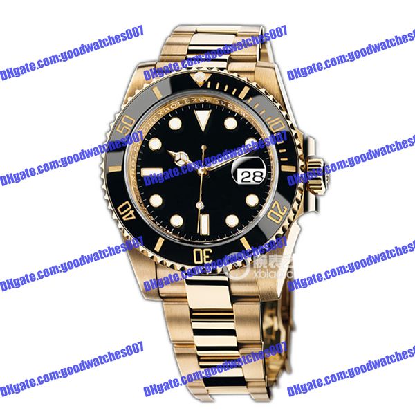 

luxurious men's watch 2813 sports automatic mechanical watch 116618 40mm black dial ceramic bezel gold stainless steel strap wristwatch, Slivery;brown