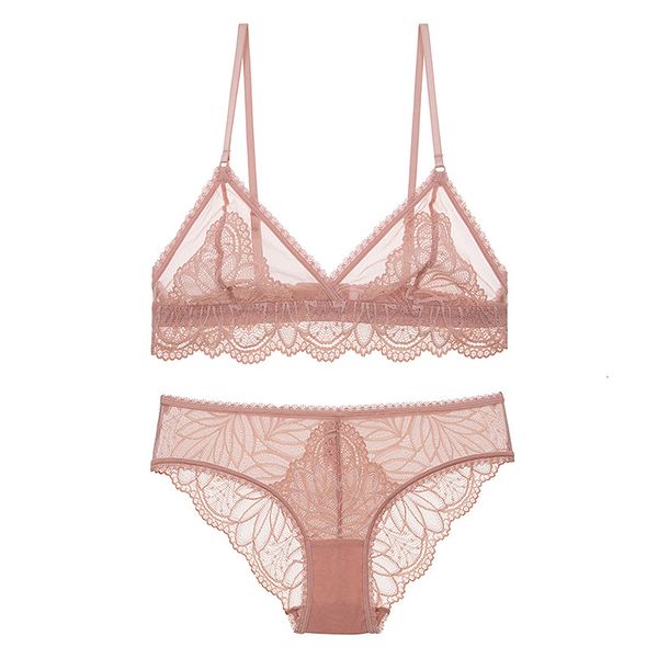 

lace bralette set mesh lace patchwork ultra thin transparent bra set unlined wireless triangle cup underwear lingerie women 211211, Red;black