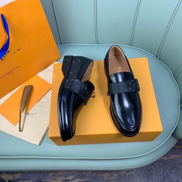 

27model leather loafers shoes casual handmade leather business mens designer luxury man men's moccasins men dress fashion for, Black