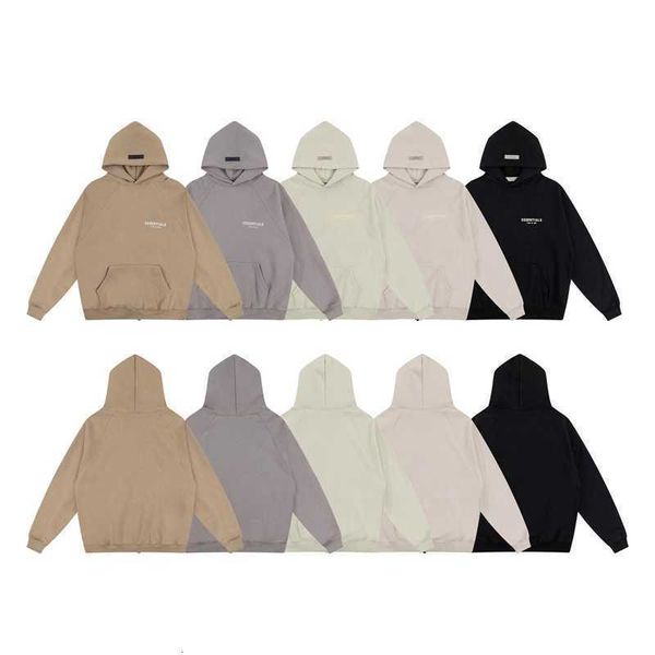 

hoodies hweatshirts fog essentials 23ss flocked letter plush autumn winter new, Black