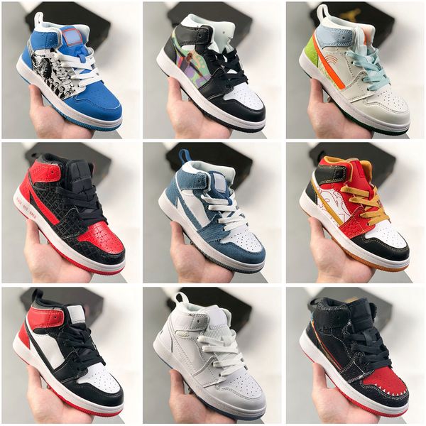 

kids jumpmen 1s mid basketball shoes infants toddler kids 1 kid athletic shoes designer childrens basketballs shoe infants child pine game r, Black