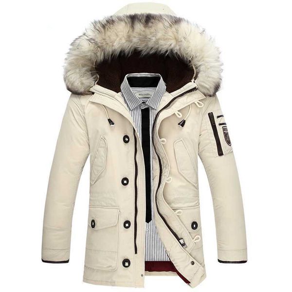 

mens vests casual brand white duck down jacket men winter warm long thick male overcoat faux fur windproof coat parkas 221130, Black;white