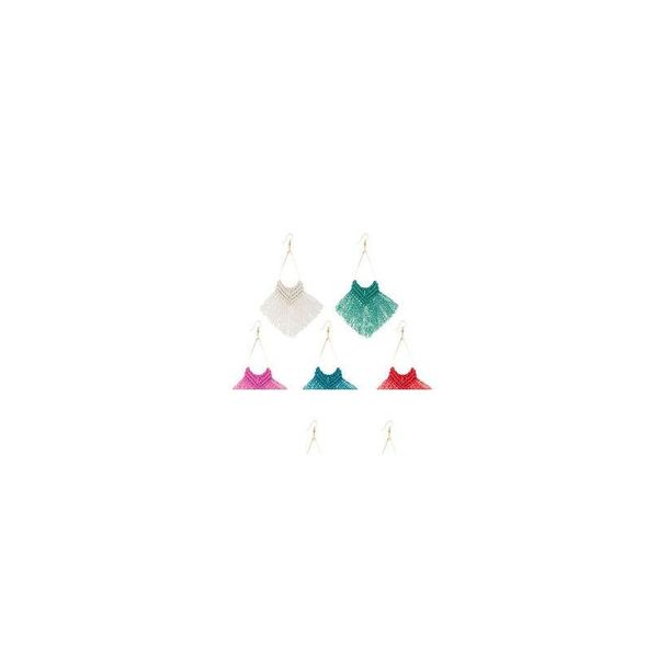 

dangle chandelier bohemian fashion jewelry handwoven hoops braided knotted earrings antique style tassels drop delivery dhcxn, Silver