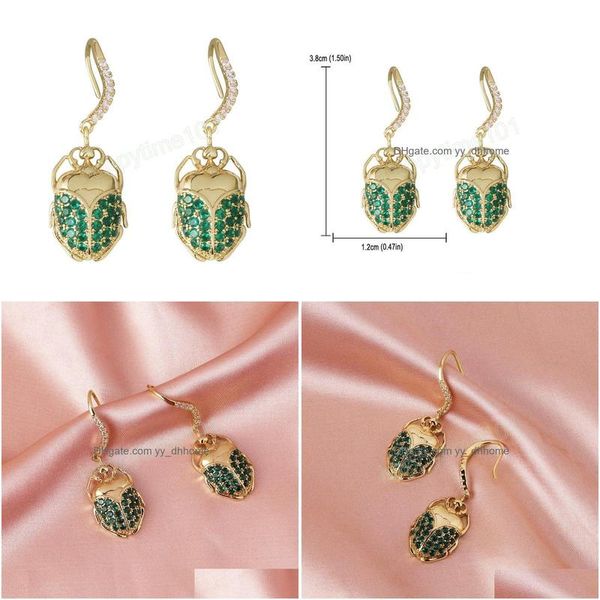 

dangle chandelier shiny copper inlaid zirconium irregar dangle earrings for women cute insect lightweight jewelry drop delivery dhfin, Silver