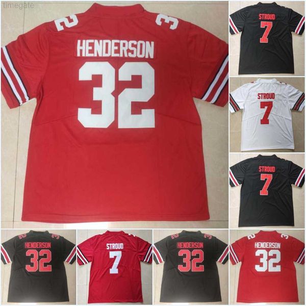 

american college football wear #32 treveyon henderson #7 c.j. stroud college #2 chris olave #3 miyan williams #6 kyle mccord #18 marvin harr, Black